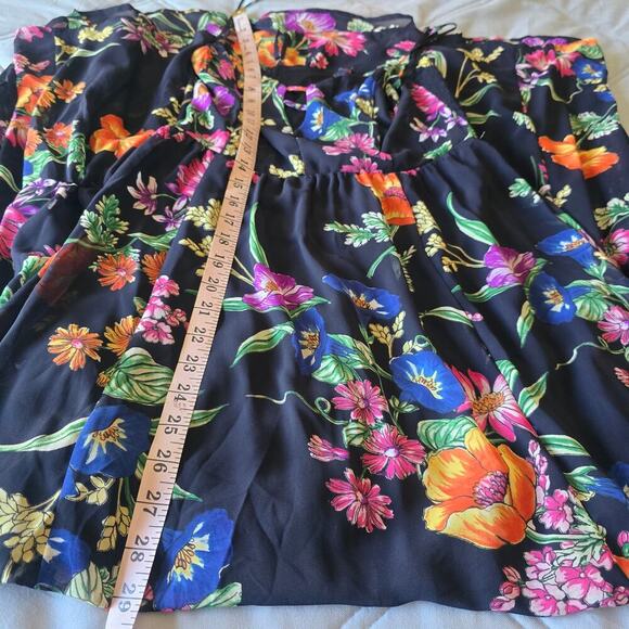 Express Women's Maxi Dreass Black Floral Strapy NWT Chiffon Resort Vacation Sz S - Picture 10 of 10